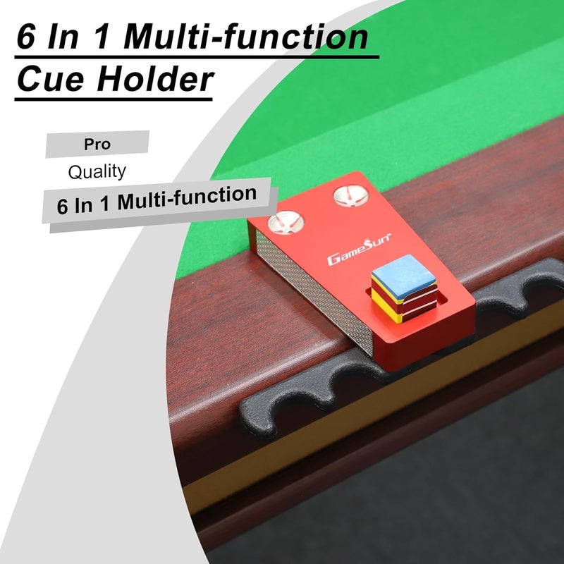 GAMESUN 6 In 1 Portable Weighted Pool Cue Holder, chalk holder, billiard cue tip tool, Red - Image 3